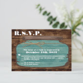 Carte de réponse 3x5 R.S.V.P. Mason Jar Wood Count (Debout devant)
