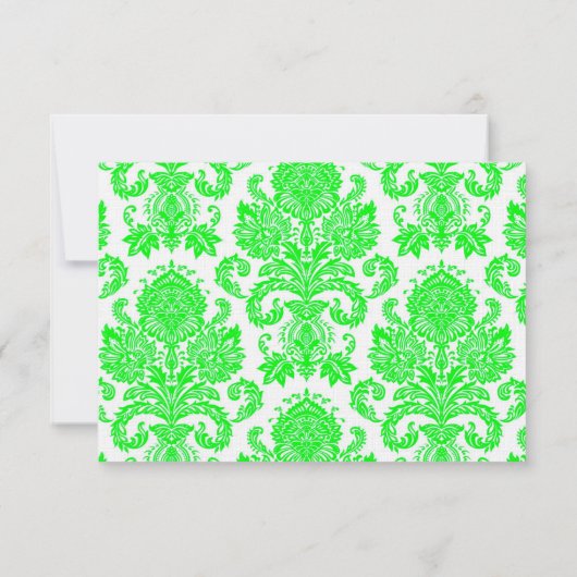 Carte de réponse 3x5 R.S.V.P. Neon Green Pin Damas (Dos)