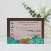 Carte de réponse 3x5 R.S.V.P. Neon Spring Floral F (Debout devant)