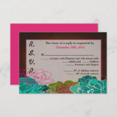 Carte de réponse 3x5 R.S.V.P. Neon Spring Floral F (Devant / Derrière)