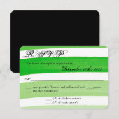 Carte de réponse 3x5 R.S.V.P. Ombre Stripe Green L (Devant / Derrière)