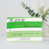 Carte de réponse 3x5 R.S.V.P. Ombre Stripe Green L (Debout devant)