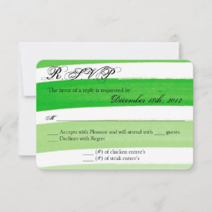 Carte de réponse 3x5 R.S.V.P. Ombre Stripe Green L