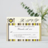 Carte de réponse 3x5 R.S.V.P. Plaque Chine Silverw (Debout devant)