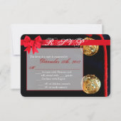 Carte de réponse 3x5 R.S.V.P. Robe Marine Blues Un (Devant)