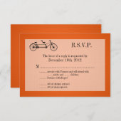Carte de réponse 3x5 R.S.V.P. Vélo double orange (Devant / Derrière)