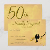 Carte de réponse 50e anniversaire de mariage Love  (Devant / Derrière)