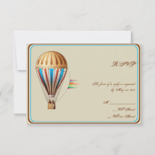 Carte de réponse à ballon à air chaud vintage