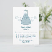 Carte de réponse à la chimie sucrée bleue (Debout devant)