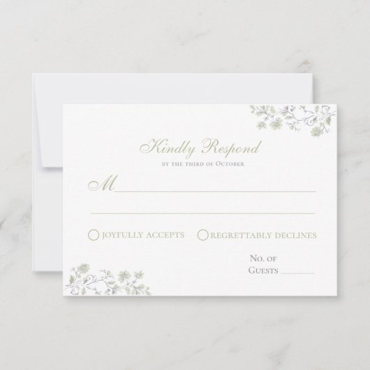 Carte de réponse à la Chinoiserie Florale Spring (Devant)