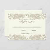 Carte de réponse à la conception de dentelle Vinta (Devant / Derrière)