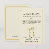 Carte de réponse à la fête de fiançailles - À boir (Devant / Derrière)