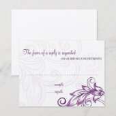 Carte de réponse à la fleur rétro (Devant / Derrière)