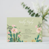 Carte de réponse à la floraison de Cactus du déser (Debout devant)