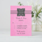 Carte de réponse à la frontière de Medallion rose (Debout devant)