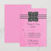 Carte de réponse à la frontière de Medallion rose (Devant / Derrière)