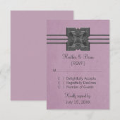 Carte de réponse à la frontière Lilac Medallion (Devant / Derrière)