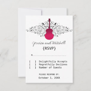 Carte de réponse à la guitare Hot Pink