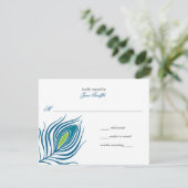 Carte de réponse à la plume de paon (Debout devant)