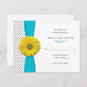 Carte de réponse à la Poche de la Gerbera Jaune (Devant / Derrière)