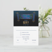 Carte de réponse à la Torah mosaïque bleue saphir (Debout devant)