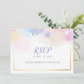 Carte de réponse à l'aquarelle colorée (Debout devant)