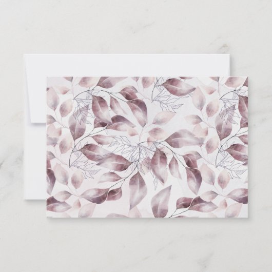 carte de réponse à l'aquarelle florale d'automne m (Dos)