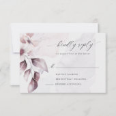 carte de réponse à l'aquarelle magnifique florale  (Devant)