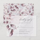 carte de réponse à l'aquarelle magnifique florale  (Devant / Derrière)