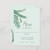 Carte de réponse à l'aquarelle Petit Palmier (Devant / Derrière)