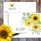 Carte de réponse à l'aquarelle Tournesols