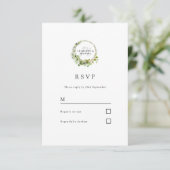 Carte de réponse à l'eucalyptus simple, élégante e (Debout devant)