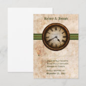 Carte de réponse à l'horloge antique, verte (Devant / Derrière)