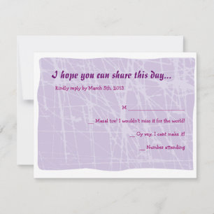 Carte de réponse à l'invitation de Bat mitzvah fém