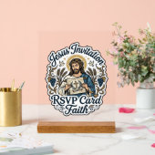 Carte de réponse à l'invitation de Jésus Foi Invit (Mariage)