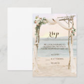 Carte de réponse à l'invitation de mariage Beach A (Devant / Derrière)
