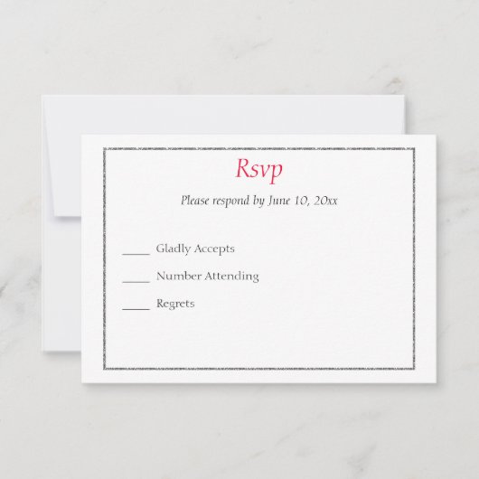 Carte de réponse à l'invitation de mariage en smok (Devant)
