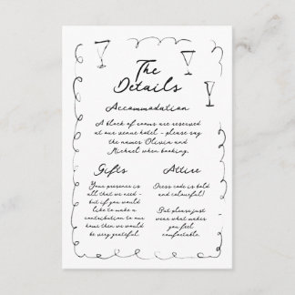 Carte de réponse à l'invitation Détails Enclosure 