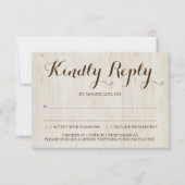 Carte de réponse à l'invitation rustique (Devant)