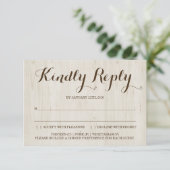 Carte de réponse à l'invitation rustique (Debout devant)