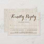 Carte de réponse à l'invitation rustique (Devant / Derrière)