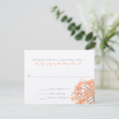 Carte de réponse à monogramme de l'arbre gris cora (Debout devant)