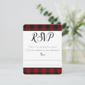 Carte de réponse à motif carreaux rouge et noir RS (Debout devant)