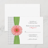 Carte de réponse à pois de Coral Gerber Daisy (Devant / Derrière)