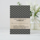 Carte de réponse à Quatrefoil gris chic (Debout devant)