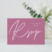 Carte de réponse à un repas avec calligraphie mode (Debout devant)