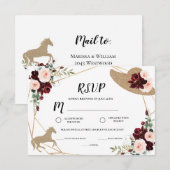 Carte de réponse à une baby shower pour mariage su (Devant / Derrière)