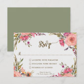 Carte de réponse à une fête de douche de mariage a (Devant / Derrière)