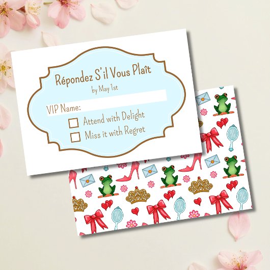 Carte de réponse à une fête de princesse