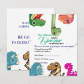 Carte de réponse à une fête prénatale sur le thème (Devant / Derrière)